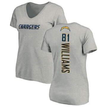 Women's Mike Williams Name & Number Slim Fit V-Neck T-ShirtHeather - Gray