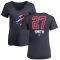 Women's Nathan Smith Name and Number Banner Wave V-Neck T-Shirt - Navy