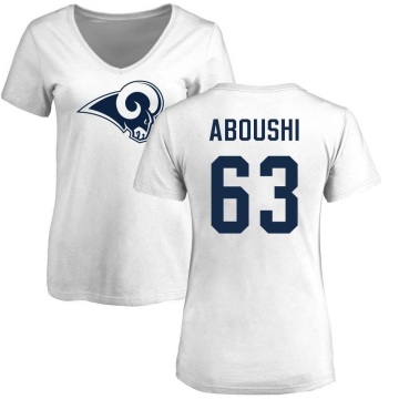 Women's Oday Aboushi Name & Number Slim Fit T-Shirt - White