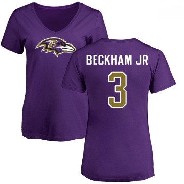Women's Odell Beckham Jr. Name & Number Slim Fit T-Shirt - Purple