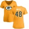Women's Parker White Name & Number Slim Fit T-Shirt - Gold
