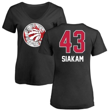 Women's Pascal Siakam Name and Number Banner Wave V-Neck T-Shirt - Black