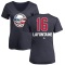 Women's Pat Lafontaine Name and Number Banner Wave V-Neck T-Shirt - Navy