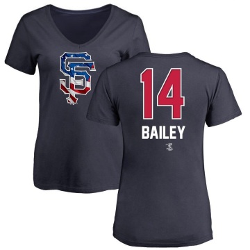 Women's Patrick Bailey Name and Number Banner Wave V-Neck T-Shirt - Navy