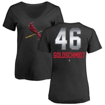 Women's Paul Goldschmidt Midnight Mascot V-Neck T-Shirt - Black