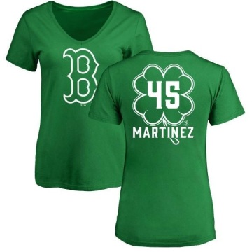 Women's Pedro Martinez Dubliner Name & Number V-Neck T-ShirtKelly - Green