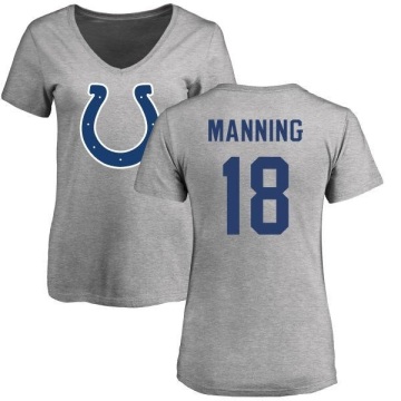 Women's Peyton Manning Name & Number Slim Fit T-Shirt - Ash
