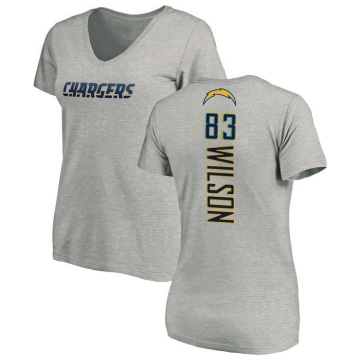 Women's Pokey Wilson Name & Number Slim Fit V-Neck T-ShirtHeather - Gray