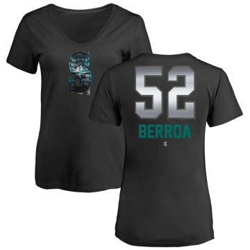 Women's Prelander Berroa Midnight Mascot V-Neck T-Shirt - Black