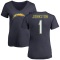 Women's Quentin Johnston Name & Number Slim Fit V-Neck T-Shirt - Navy