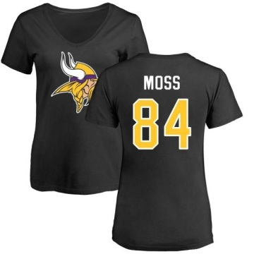 Women's Randy Moss Name & Number Slim Fit T-Shirt - Black