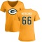 Women's Ray Nitschke Name & Number Slim Fit T-Shirt - Gold