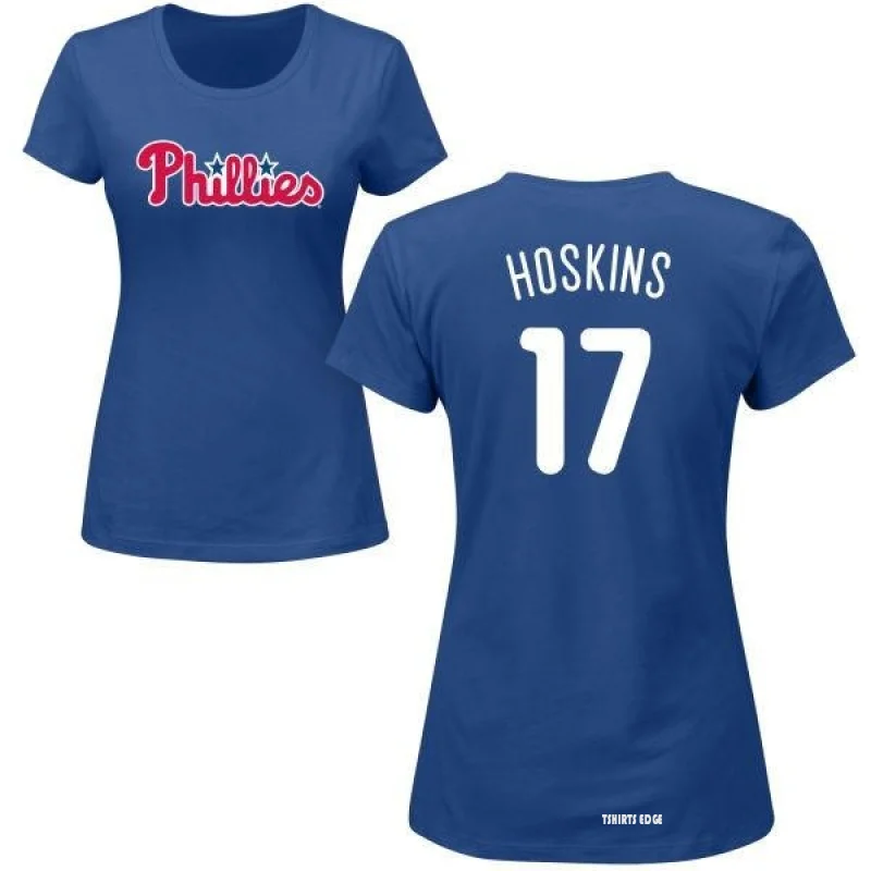 Women's Rhys Hoskins Name & Number T-Shirt - Royal - Tshirtsedge