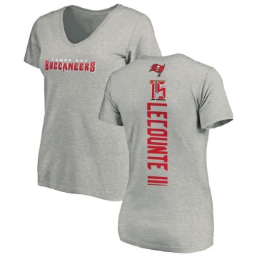 Women's Richard LeCounte III Backer V-Neck T-Shirt - Ash