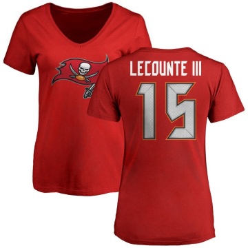 Women's Richard LeCounte III Name & Number Slim Fit T-Shirt - Red