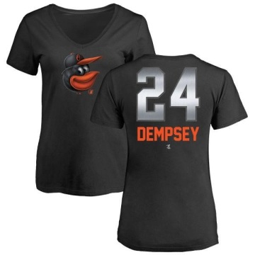 Women's Rick Dempsey Midnight Mascot V-Neck T-Shirt - Black