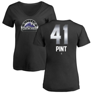 Women's Riley Pint Midnight Mascot V-Neck T-Shirt - Black