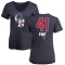 Women's Riley Pint Name and Number Banner Wave V-Neck T-Shirt - Navy