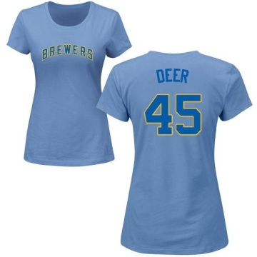Women's Rob Deer Name & Number T-Shirt - Light Blue