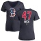 Women's Rod Beck Name and Number Banner Wave V-Neck T-Shirt - Navy