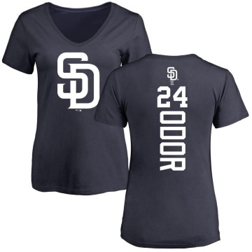 Women's Rougned Odor Backer Slim Fit T-Shirt - Navy
