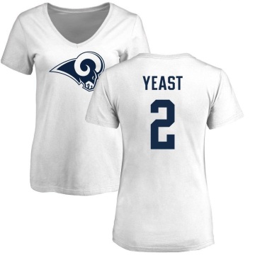 Women's Russ Yeast Name & Number Slim Fit T-Shirt - White