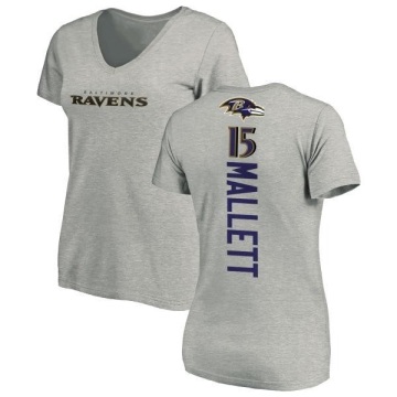 Women's Ryan Mallett Backer V-Neck T-Shirt - Ash