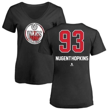 Women's Ryan Nugent-Hopkins Name and Number Banner Wave V-Neck T-Shirt - Black