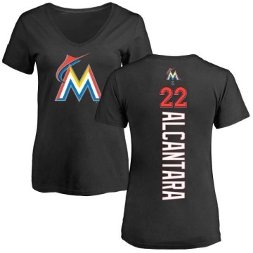 Women's Sandy Alcantara Backer Slim Fit T-Shirt - Black