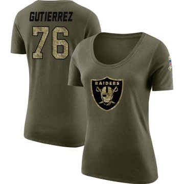 Women's Sebastian Gutierrez Legend Salute to Service Scoop Neck T-Shirt - Olive