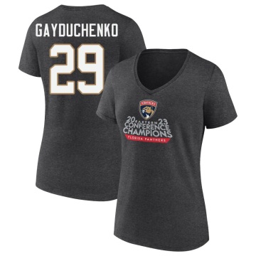 Women's Sergei Gayduchenko Heather 2023 Eastern Conference Champions V-Neck T-Shirt - Charcoal