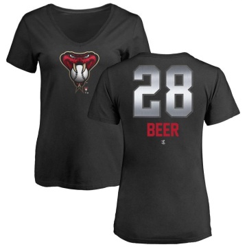 Women's Seth Beer Midnight Mascot V-Neck T-Shirt - Black