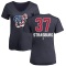 Women's Stephen Strasburg Name and Number Banner Wave V-Neck T-Shirt - Navy