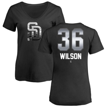 Women's Steven Wilson Midnight Mascot V-Neck T-Shirt - Black