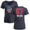 Women's Steven Wilson Name and Number Banner Wave V-Neck T-Shirt - Navy