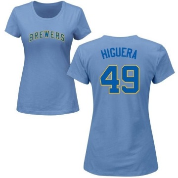 Women's Teddy Higuera Name & Number T-Shirt - Light Blue
