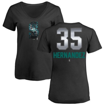 Women's Teoscar Hernandez Midnight Mascot V-Neck T-Shirt - Black