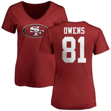 Women's Terrell Owens Name & Number Slim Fit T-Shirt - Red