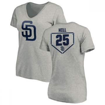 Women's Tim Hill RBI Slim Fit V-Neck T-Shirt - Heathered Gray
