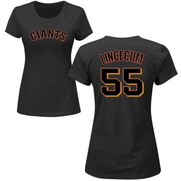 Women's Tim Lincecum Name & Number T-Shirt - Black