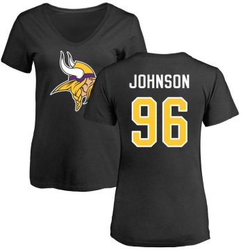 Women's Tom Johnson Name & Number Slim Fit T-Shirt - Black