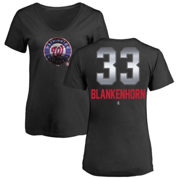 Women's Travis Blankenhorn Midnight Mascot V-Neck T-Shirt - Black