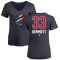 Women's Travis Dermott Name and Number Banner Wave V-Neck T-Shirt - Navy