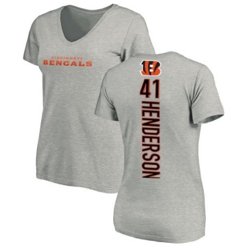 Women's Trayvon Henderson Backer V-Neck T-Shirt - Ash