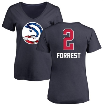 Women's Trent Forrest Name and Number Banner Wave V-Neck T-Shirt - Navy