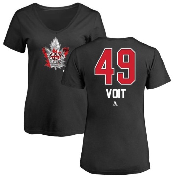 Women's Ty Voit Name and Number Banner Wave V-Neck T-Shirt - Black