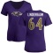Women's Tyler Linderbaum Name & Number V-Neck T-Shirt - Purple
