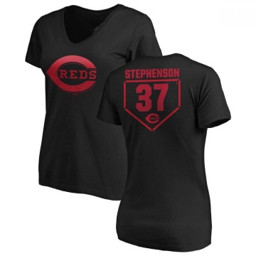 Women's Tyler Stephenson RBI Slim Fit V-Neck T-Shirt - Black