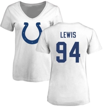 Women's Tyquan Lewis Name & Number Slim Fit T-Shirt - White
