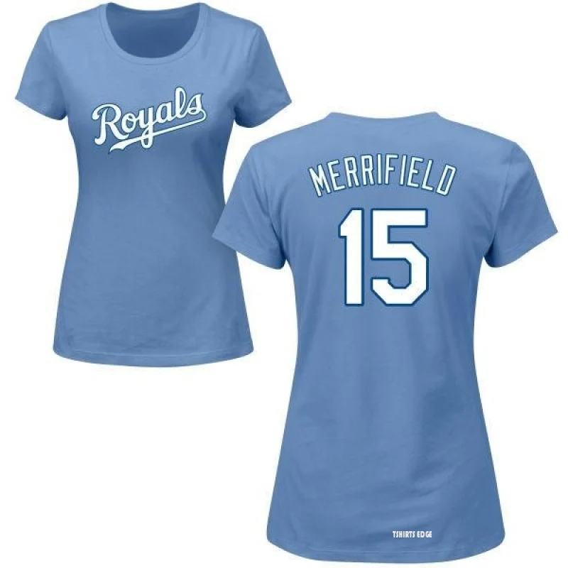 Women's Whit Merrifield Name & Number T-Shirt - Light Blue - Tshirtsedge
